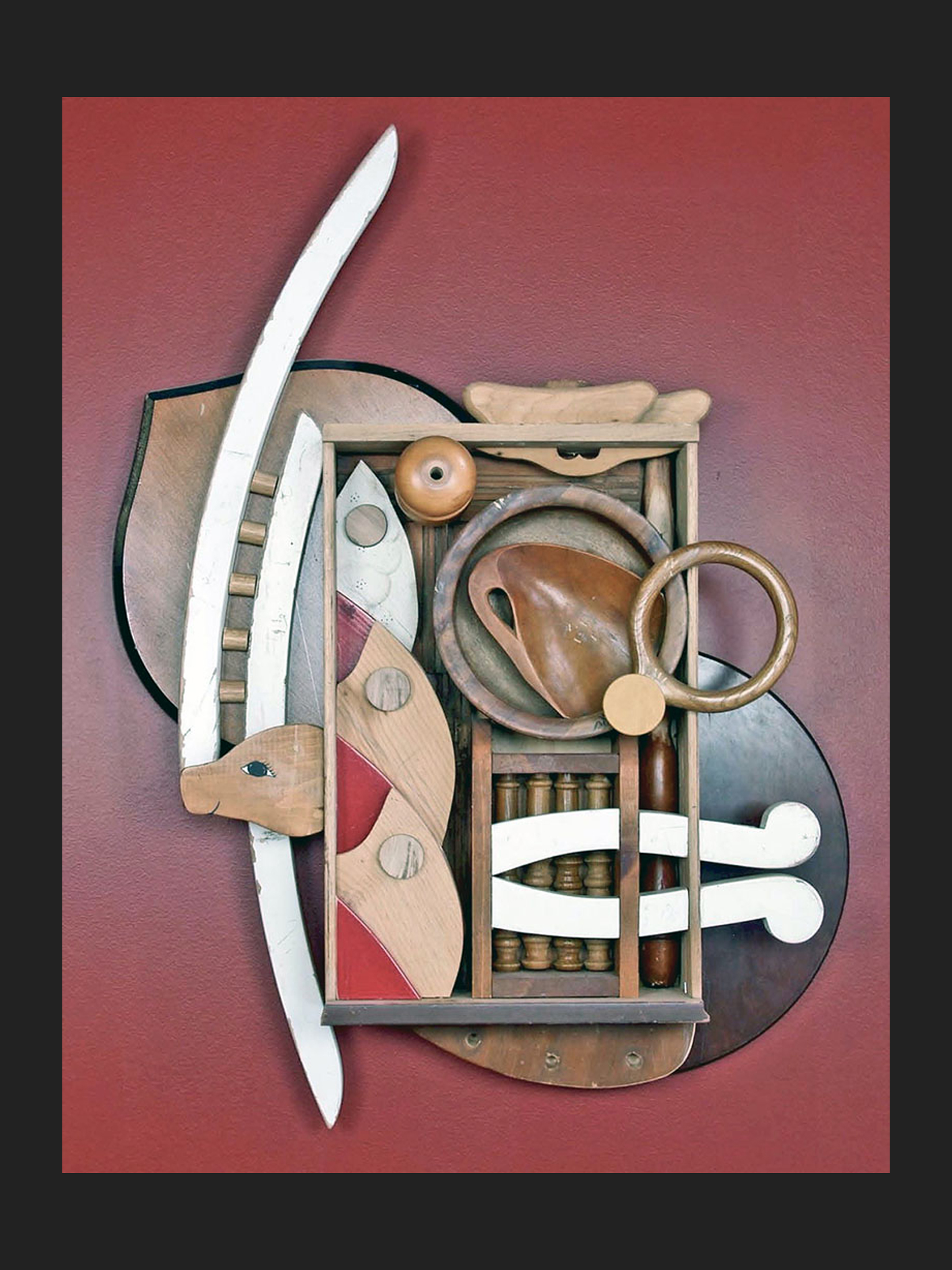 wooden collage sculpture David Furman