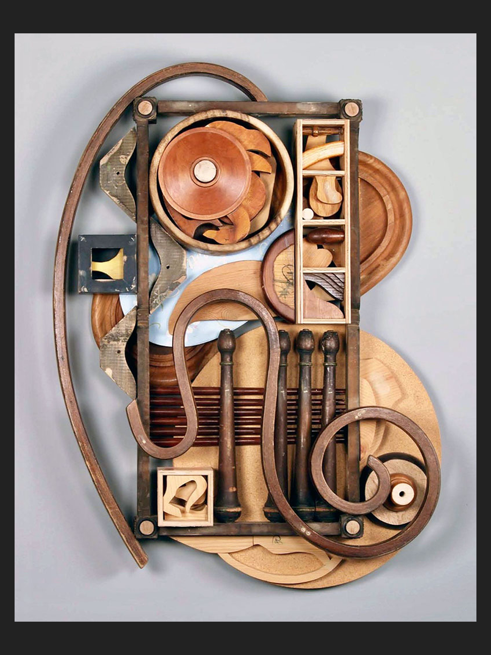 wooden collage sculpture David Furman