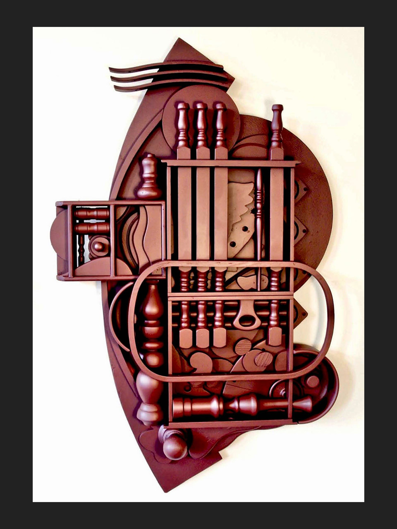 painted wooden sculpture David Furman sculpture