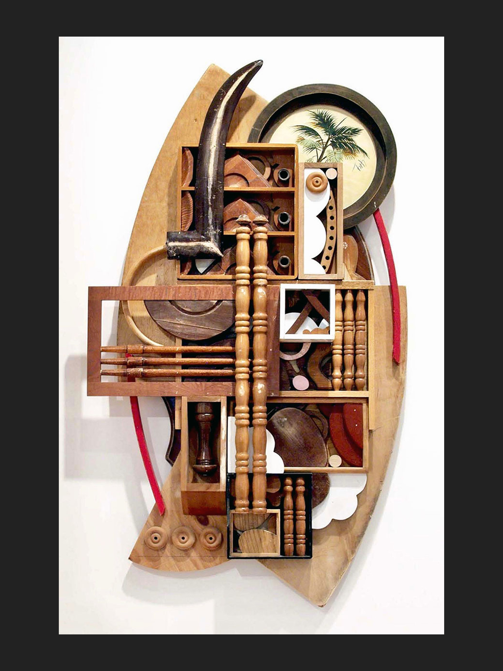 wooden collage sculpture David Furman sculpture